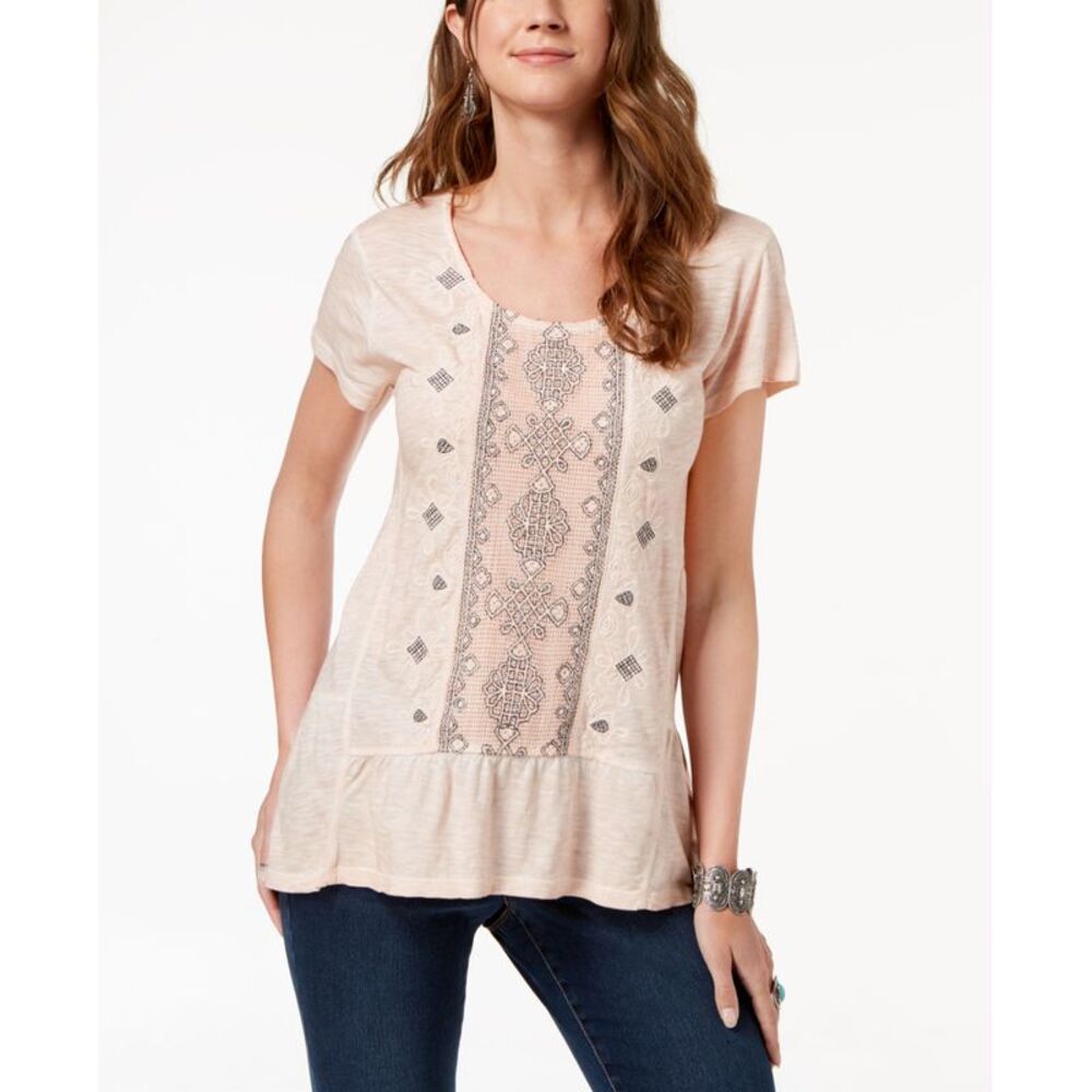 Style & Co Embellished Scoop Neck Top
